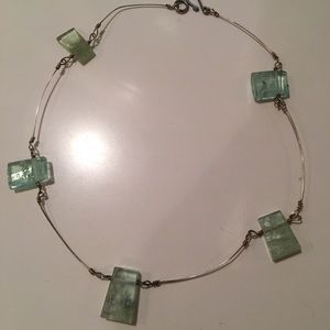 Custom sterling silver and stone necklace